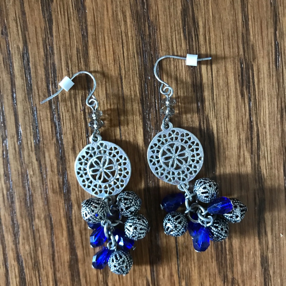 Blue and Silver Earrings